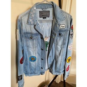Brooklyn Cloth Patched Jean Jacket. Size M. Never worn, no tags.